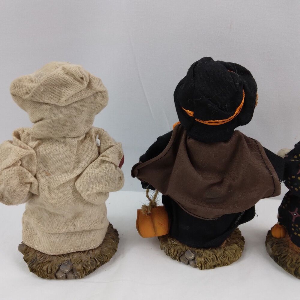 3 Halloween Bears Witch Wizard Costume Figurine Resin Figure Decor Cute - Picture 10 of 12